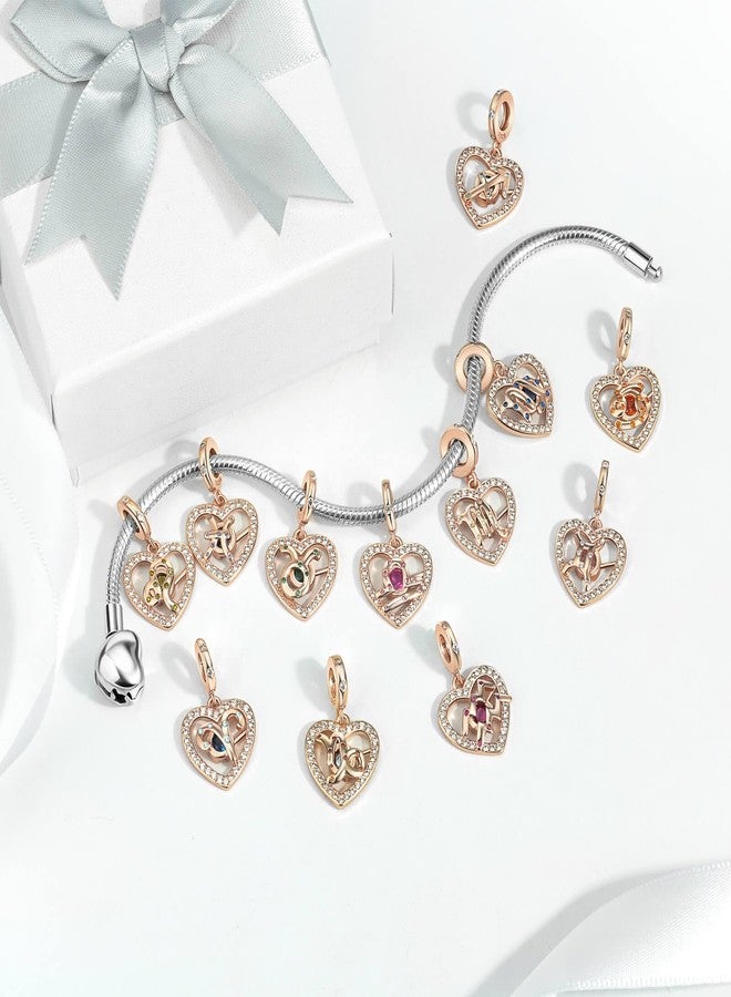DATOUQI Zodiac Sign Charm for Bracelets and Necklaces Rose Gold 925 Sterling Silver Aries Charm, 12 Horoscope Constellation Birthstone Beads (Aries (3.21 - 4.19) - Image 5
